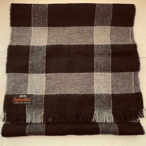 SALE! Unisex Vintage Black and Grey Large Check Scarf